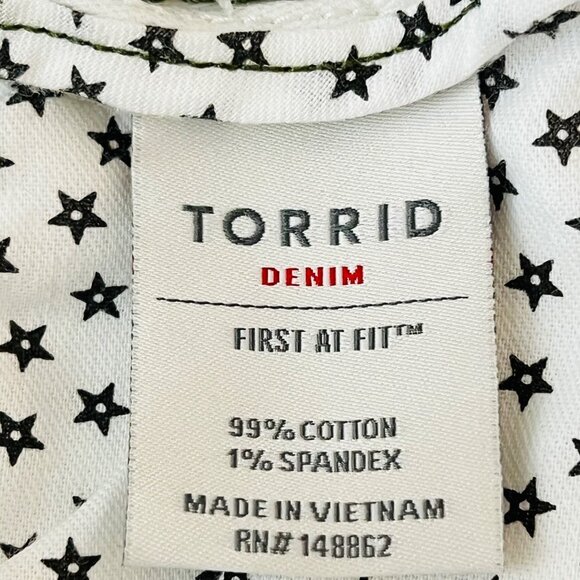 Torrid Denim Women Chalk White Pants Plus Size 20R Contrast Stitch Stretch NWOT - Picture 6 of 10